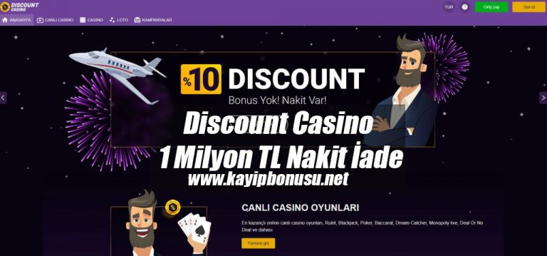 Discount Casino 1 Milyon TL Nakit İade
